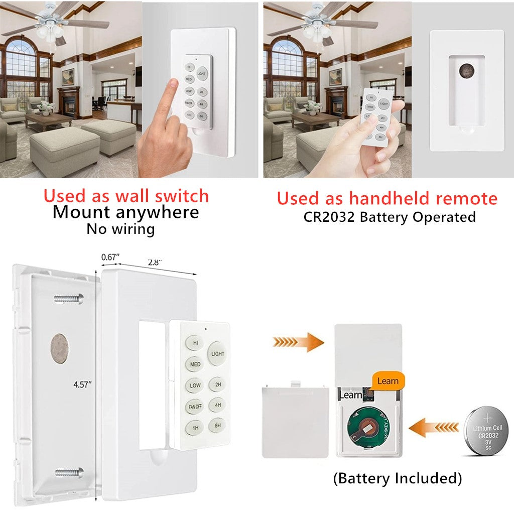 Nexete Smart Wi-Fi Ceiling Fan Remote Control Kit, add a Ceiling