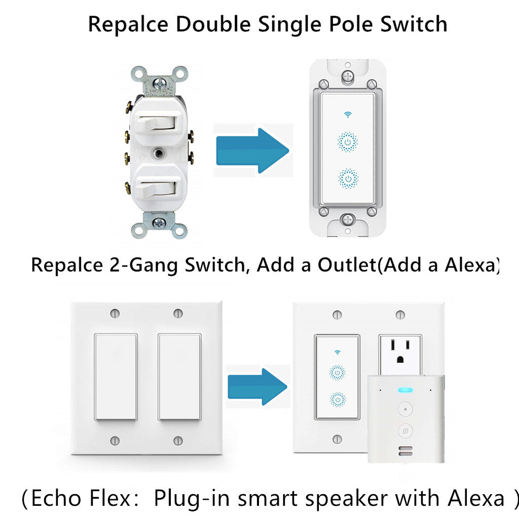 Smart Light Switch, WiFi Smart Switch Compatible with Alexa