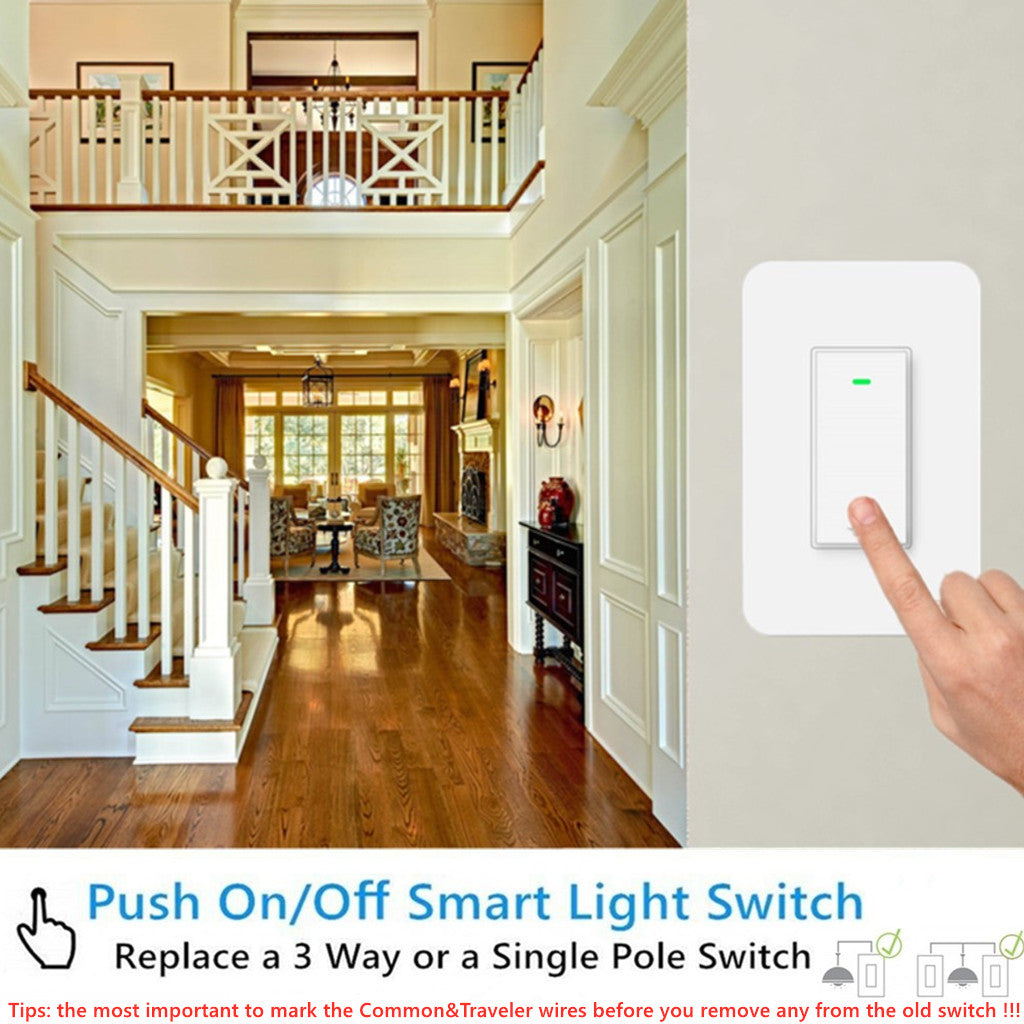 GHome 3 Way Smart Switch (1 Pack) Works with Alexa and Google Home - Neutral Wire and 2.4g WiFi Required - FCC Listed 3 Way WiFi Switch- Schedule