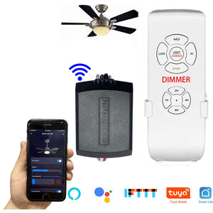 Nexete Universal Smart WiFi Ceiling Fan & Dimmer Remote Control Kit, Ceiling Fan Timing Speed & Dimmable LED Light Dimming Remote Control, Compatible with Alexa Google Assistant & Smart Life App