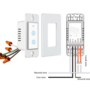 Nexete Smart Wi-Fi Double Light Switch, 2 in1 Single Pole Switch Compatible with Alexa Google Assistant & IFTTT,Remote Control, Timing Function No Hub Required (1-Pack Double Smart Switch)