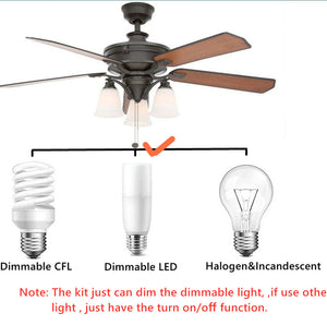 Nexete Universal Ceiling Fan & Dimmer Remote Control Kit, Ceiling Fan Timing Speed & Dimmable LED Light Dimming Wireless Remote Control and Receiver Kits for Ceiling Fan Lamp