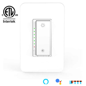 Nexete Smart Wi-Fi Dimmer Switch, Dim Lighting from Anywhere, in-Wall, Single Pole No Hub Required, Compatible with Alexa and Google Assistant,ETL Certified (Smart Switch Dimmer 1-Pack)