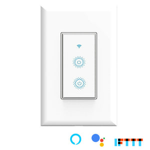 Nexete Smart Wi-Fi Double Light Switch, 2 in1 Single Pole Switch Compatible with Alexa Google Assistant & IFTTT,Remote Control, Timing Function No Hub Required (1-Pack Double Smart Switch)