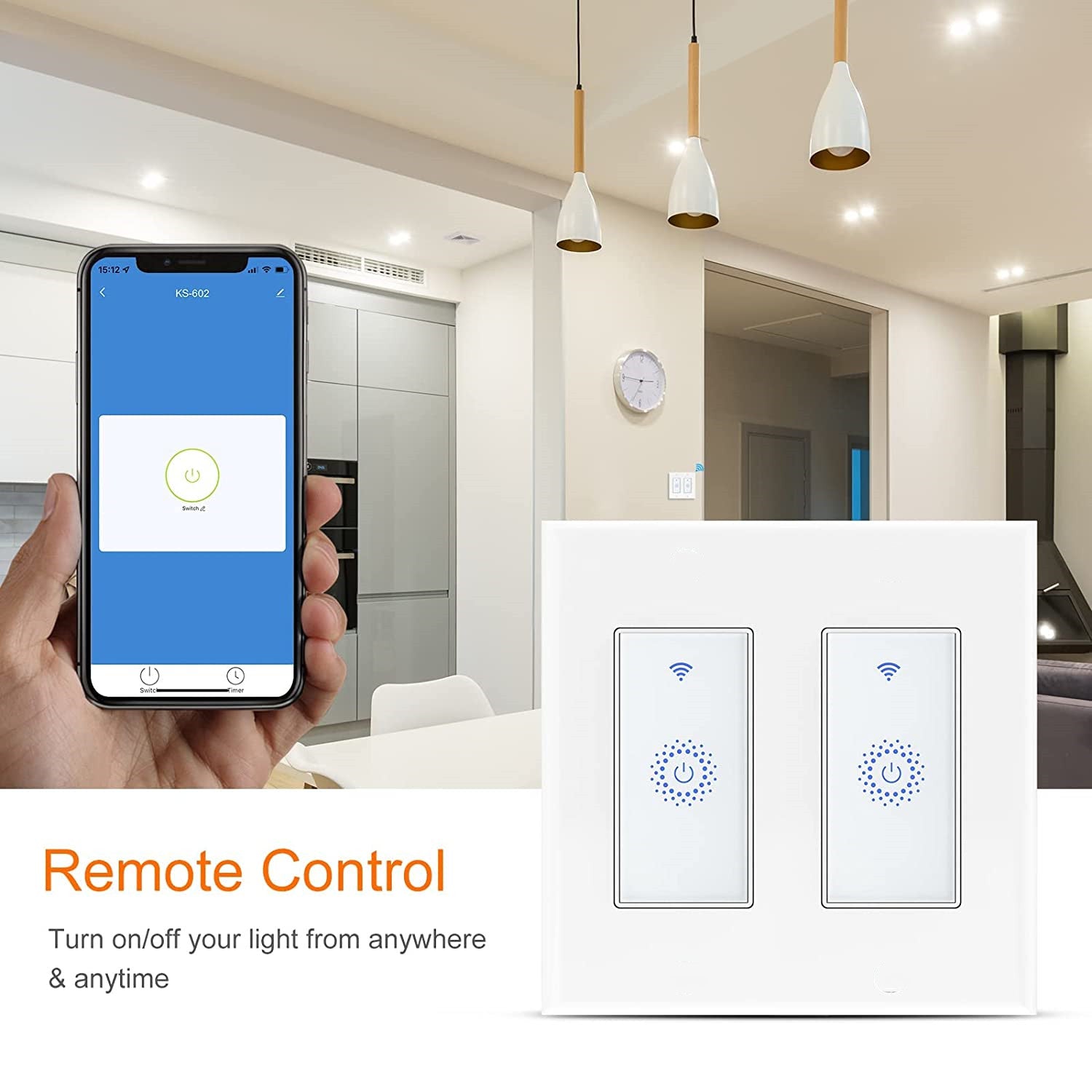 Nexete Smart Wi-Fi Wall Light Switch Compatible with Alexa Google Assistant & IFTTT,Remote Control, Timing Function No Hub Required(Single Pole Smart Switch 4-Pack)